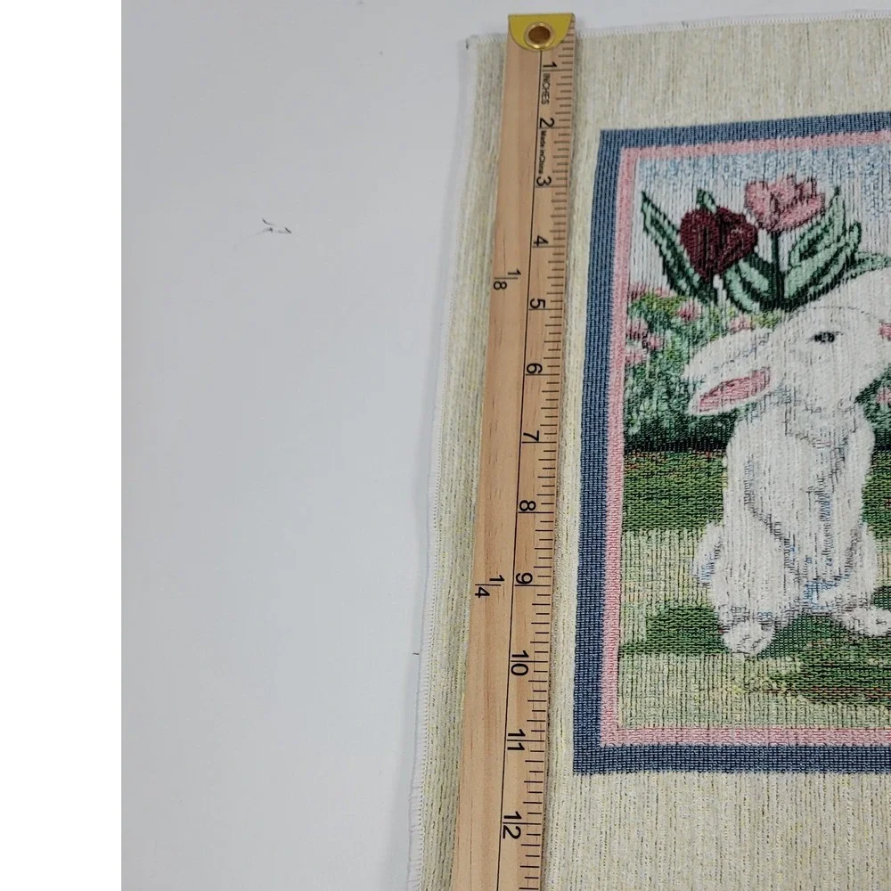 Manual Woodworkers Weavers Garden Guests Bunny Tapestry Placemats Set of 4 18x13